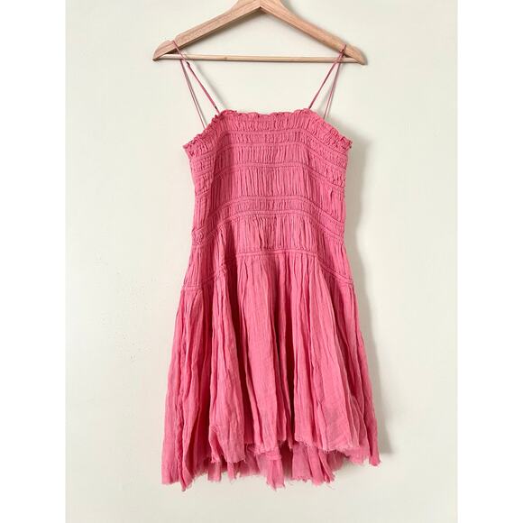 Free People FP One Lausanne Slip Pink Women's Dress Summer A-Line Medium - Picture 3 of 3
